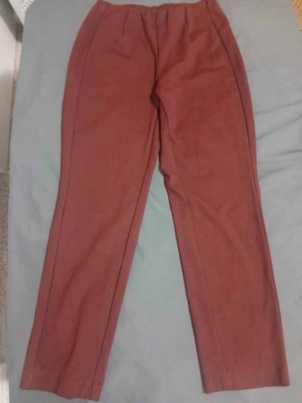 J Jill Pants Womens XS Red Burgundy Ponte Slim Leg Elastic Waist Slacks